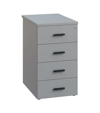 LKC 2 - 61 kontejner přístavný, 4-zásuvkový, deska 25 mm, centrální zámek, šedá